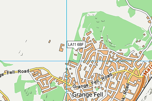 LA11 6BF map - OS VectorMap District (Ordnance Survey)