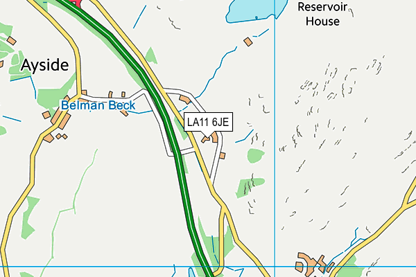 LA11 6JE map - OS VectorMap District (Ordnance Survey)