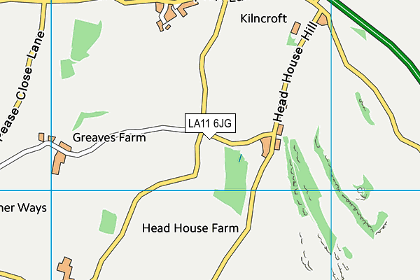 LA11 6JG map - OS VectorMap District (Ordnance Survey)