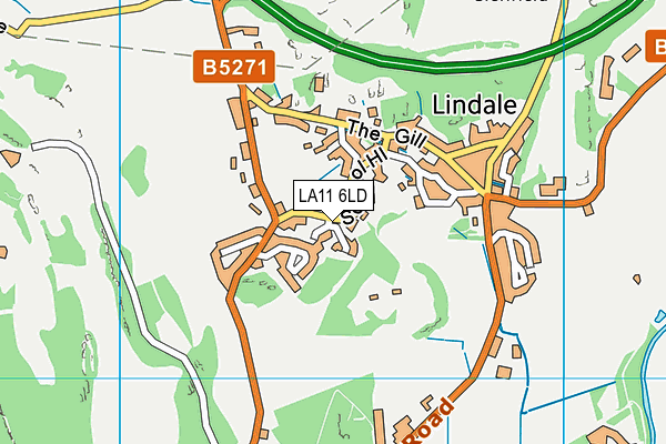 LA11 6LD map - OS VectorMap District (Ordnance Survey)