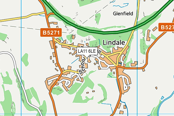 Lindale CofE Primary School map (LA11 6LE) - OS VectorMap District (Ordnance Survey)