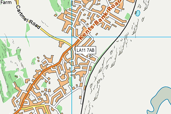 LA11 7AB map - OS VectorMap District (Ordnance Survey)