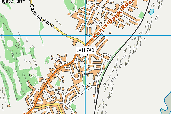 LA11 7AD map - OS VectorMap District (Ordnance Survey)