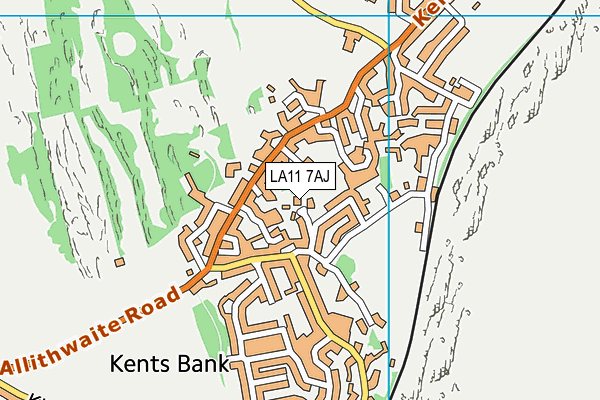 LA11 7AJ map - OS VectorMap District (Ordnance Survey)