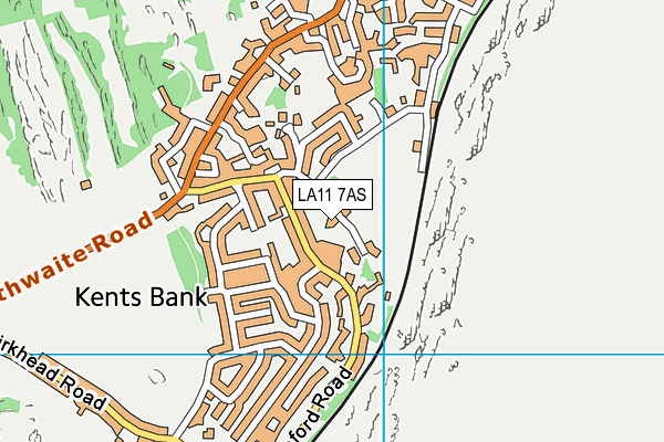 LA11 7AS map - OS VectorMap District (Ordnance Survey)