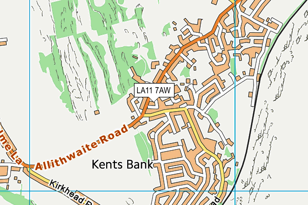 LA11 7AW map - OS VectorMap District (Ordnance Survey)