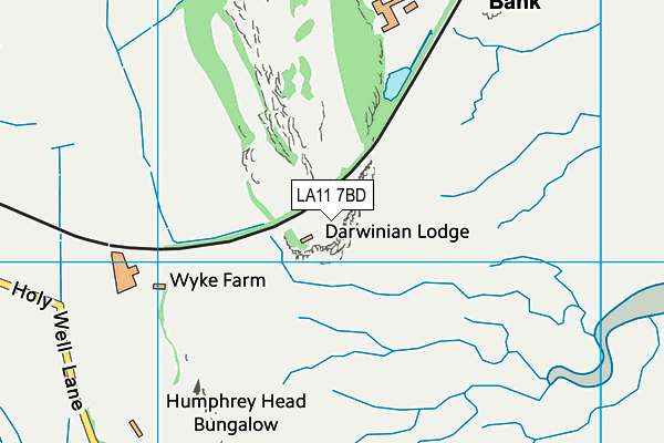 LA11 7BD map - OS VectorMap District (Ordnance Survey)