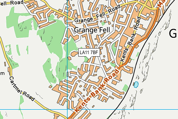 LA11 7BF map - OS VectorMap District (Ordnance Survey)