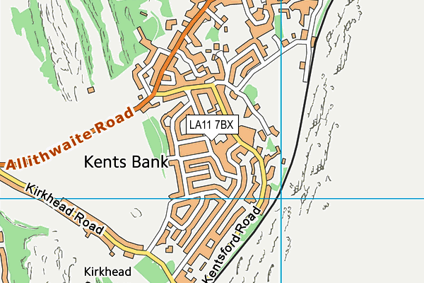 LA11 7BX map - OS VectorMap District (Ordnance Survey)