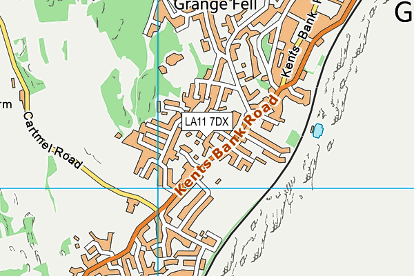 LA11 7DX map - OS VectorMap District (Ordnance Survey)