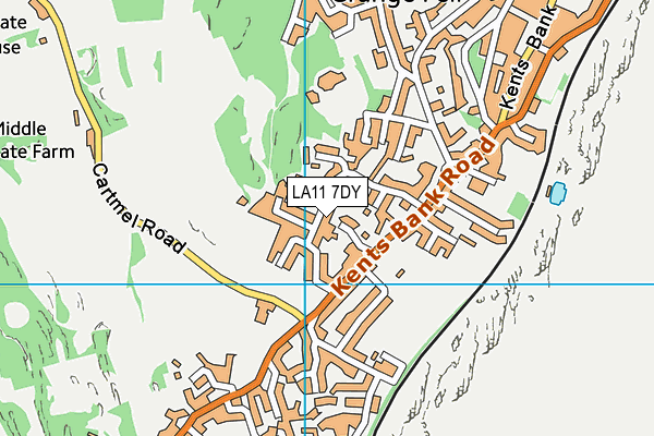 LA11 7DY map - OS VectorMap District (Ordnance Survey)