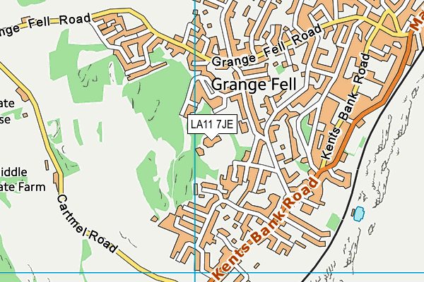 LA11 7JE map - OS VectorMap District (Ordnance Survey)