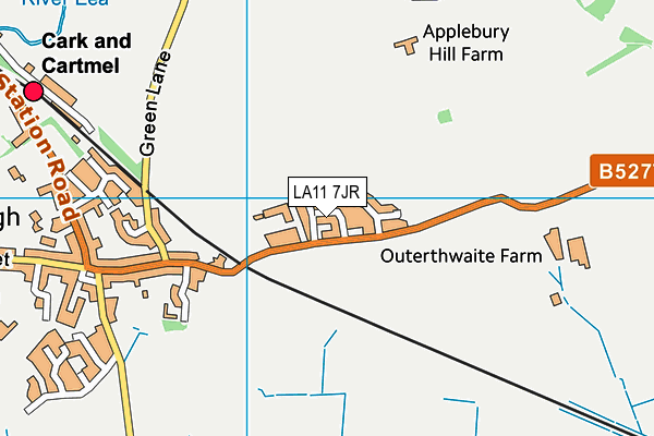 LA11 7JR map - OS VectorMap District (Ordnance Survey)