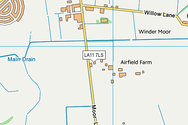 LA11 7LS map - OS VectorMap District (Ordnance Survey)