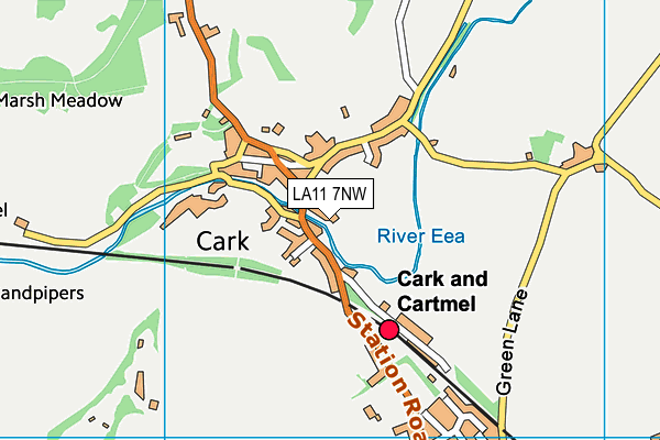 LA11 7NW map - OS VectorMap District (Ordnance Survey)