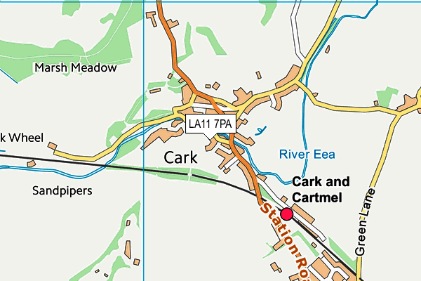 LA11 7PA map - OS VectorMap District (Ordnance Survey)