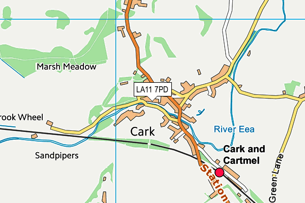 LA11 7PD map - OS VectorMap District (Ordnance Survey)