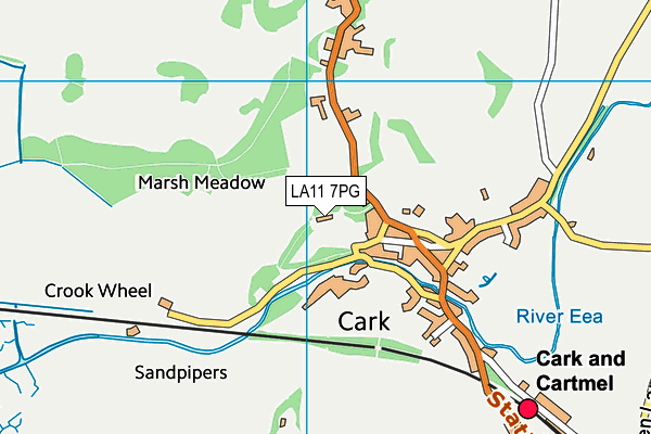 LA11 7PG map - OS VectorMap District (Ordnance Survey)