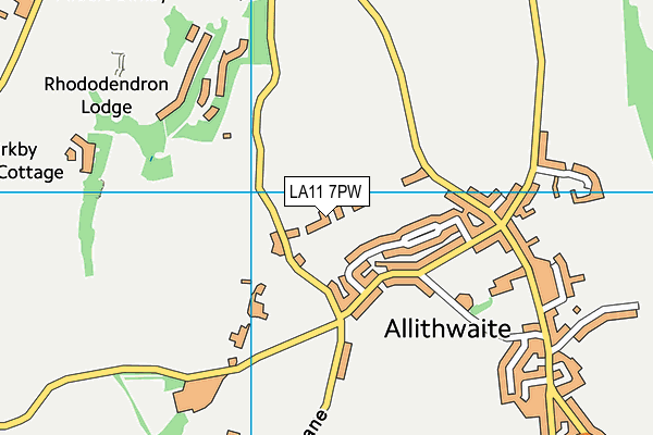 LA11 7PW map - OS VectorMap District (Ordnance Survey)