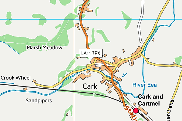 LA11 7PX map - OS VectorMap District (Ordnance Survey)