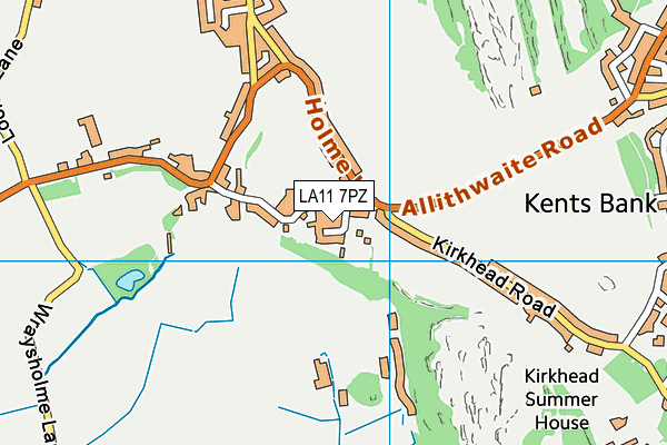 LA11 7PZ map - OS VectorMap District (Ordnance Survey)