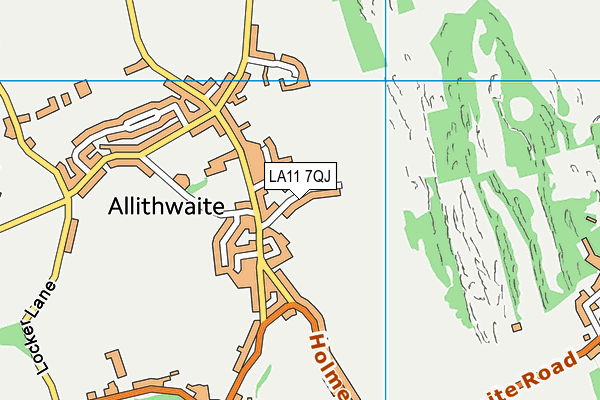 Allithwaite Playing Fields map (LA11 7QJ) - OS VectorMap District (Ordnance Survey)