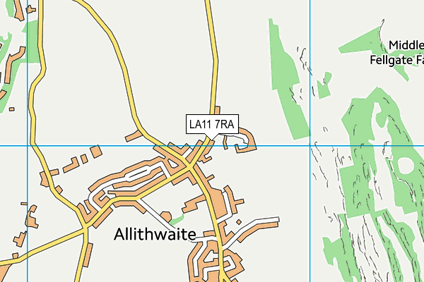LA11 7RA map - OS VectorMap District (Ordnance Survey)