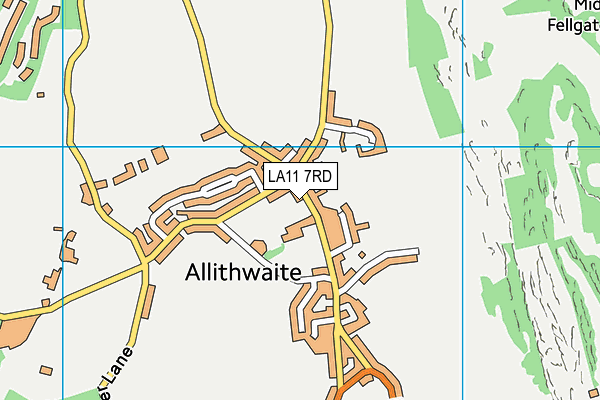 Allithwaite CofE Primary School map (LA11 7RD) - OS VectorMap District (Ordnance Survey)