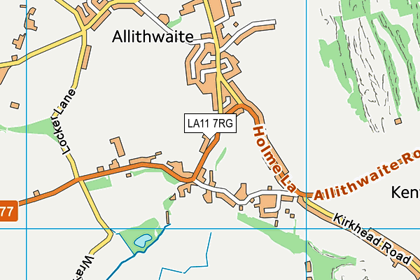 LA11 7RG map - OS VectorMap District (Ordnance Survey)