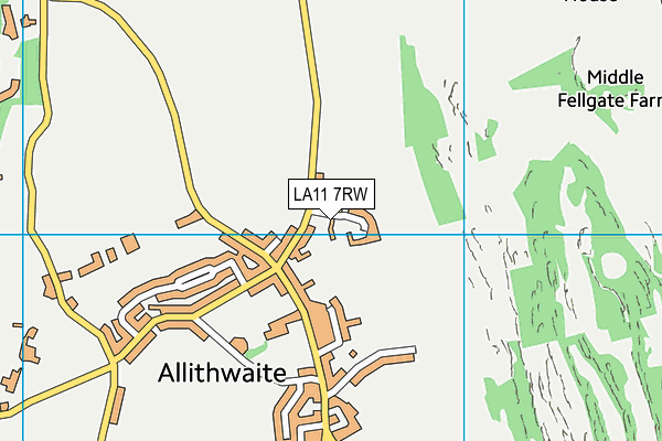 LA11 7RW map - OS VectorMap District (Ordnance Survey)
