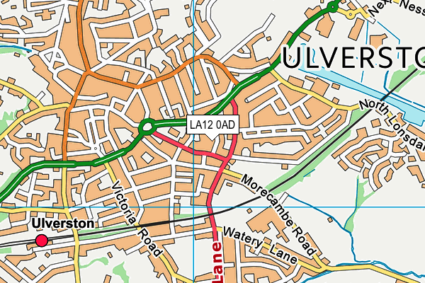 LA12 0AD map - OS VectorMap District (Ordnance Survey)