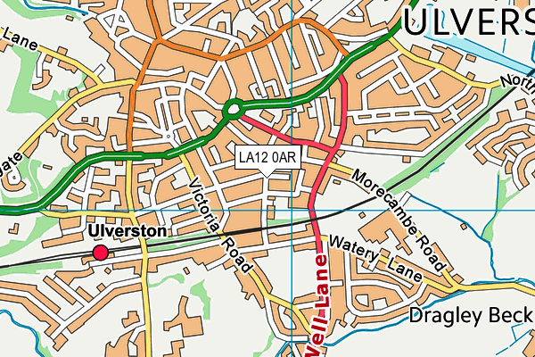 LA12 0AR map - OS VectorMap District (Ordnance Survey)