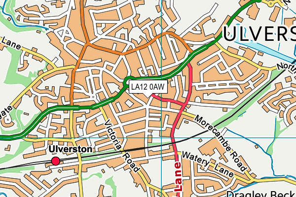 LA12 0AW map - OS VectorMap District (Ordnance Survey)