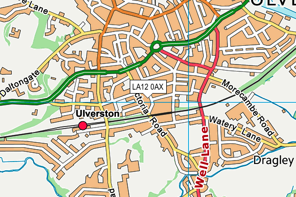 LA12 0AX map - OS VectorMap District (Ordnance Survey)