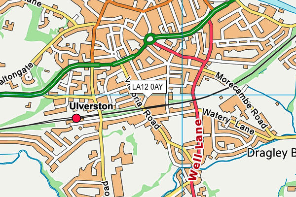 LA12 0AY map - OS VectorMap District (Ordnance Survey)