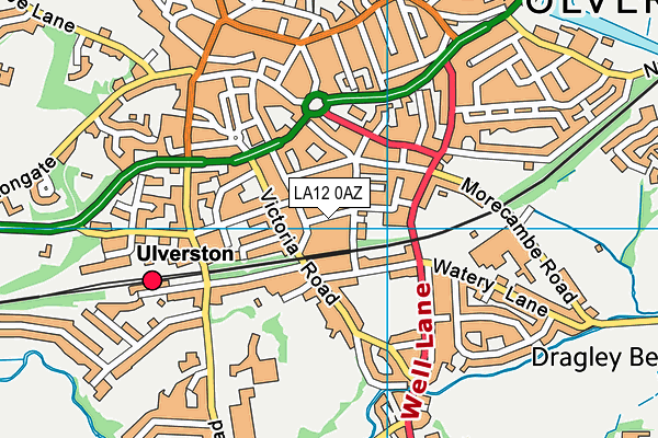LA12 0AZ map - OS VectorMap District (Ordnance Survey)