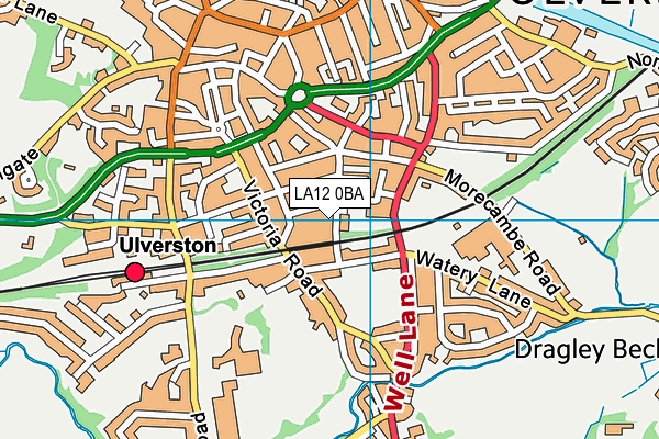 LA12 0BA map - OS VectorMap District (Ordnance Survey)