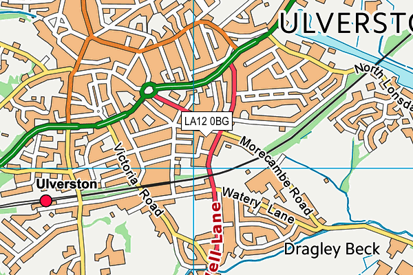 LA12 0BG map - OS VectorMap District (Ordnance Survey)