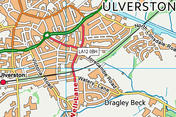 LA12 0BH map - OS VectorMap District (Ordnance Survey)