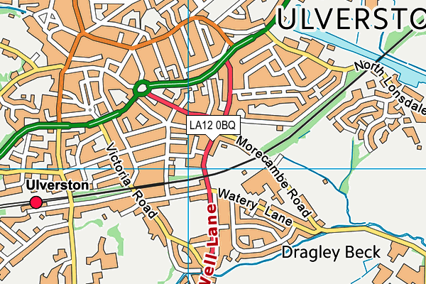 LA12 0BQ map - OS VectorMap District (Ordnance Survey)