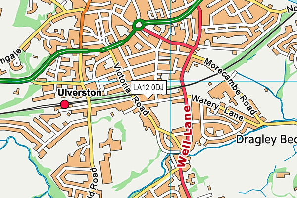 LA12 0DJ map - OS VectorMap District (Ordnance Survey)