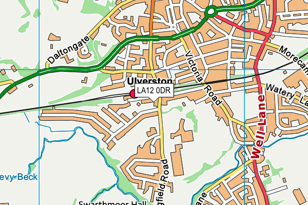 LA12 0DR map - OS VectorMap District (Ordnance Survey)