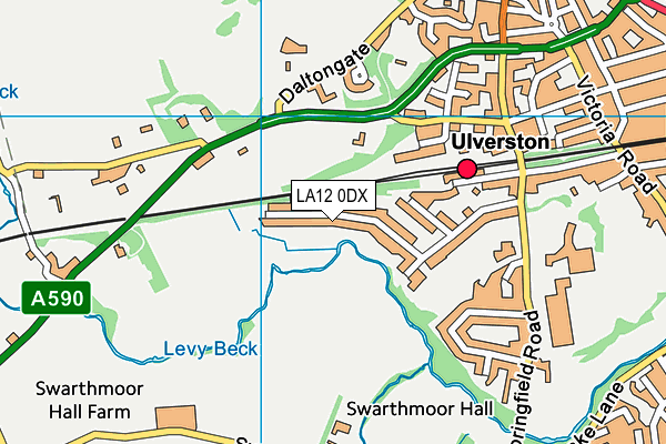 LA12 0DX map - OS VectorMap District (Ordnance Survey)