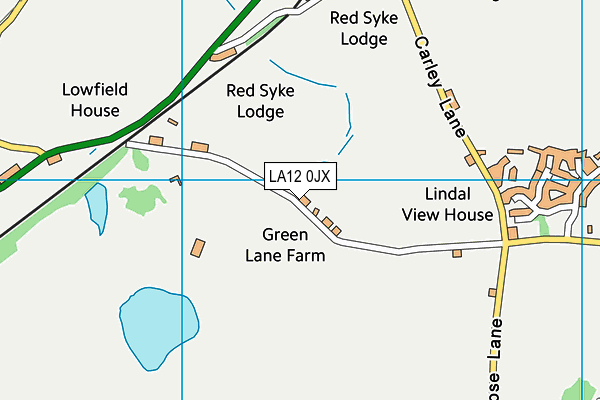LA12 0JX map - OS VectorMap District (Ordnance Survey)