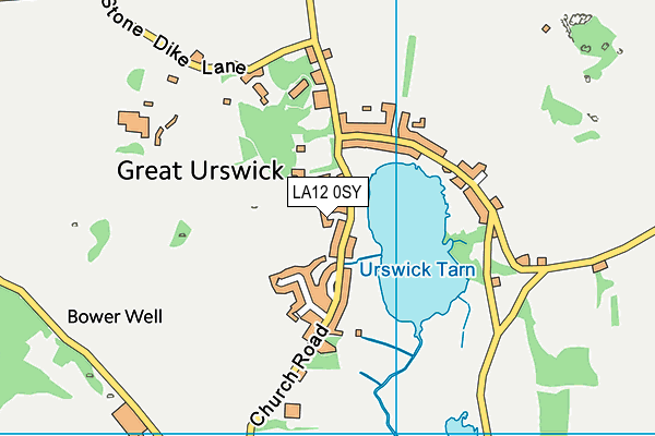 LA12 0SY map - OS VectorMap District (Ordnance Survey)