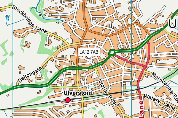 LA12 7AB map - OS VectorMap District (Ordnance Survey)