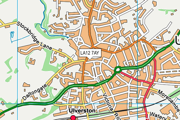 LA12 7AY map - OS VectorMap District (Ordnance Survey)