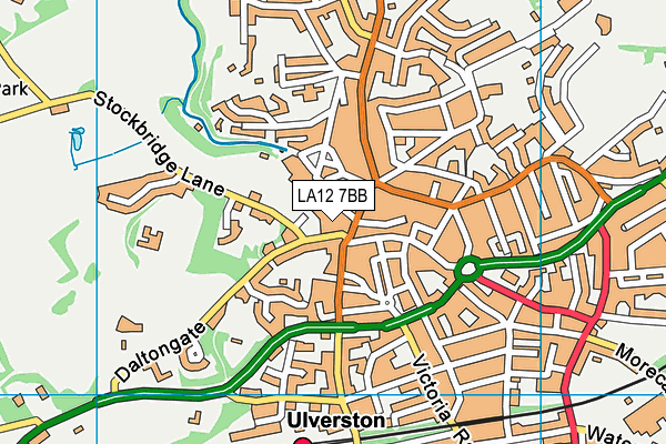 LA12 7BB map - OS VectorMap District (Ordnance Survey)