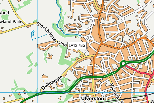 LA12 7BG map - OS VectorMap District (Ordnance Survey)
