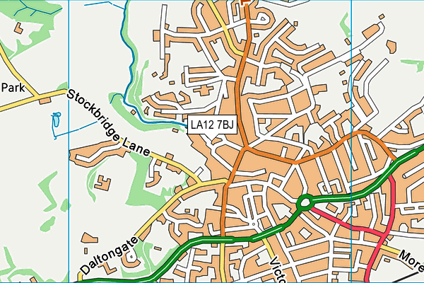 LA12 7BJ map - OS VectorMap District (Ordnance Survey)